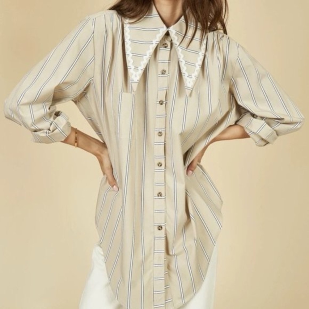 Hunter Bell Miles Top Tan with Stripes Small